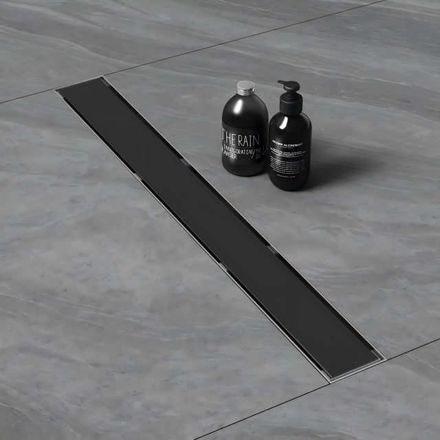 Glass drain stainless steel linear floor drain for modern bathroom flooring