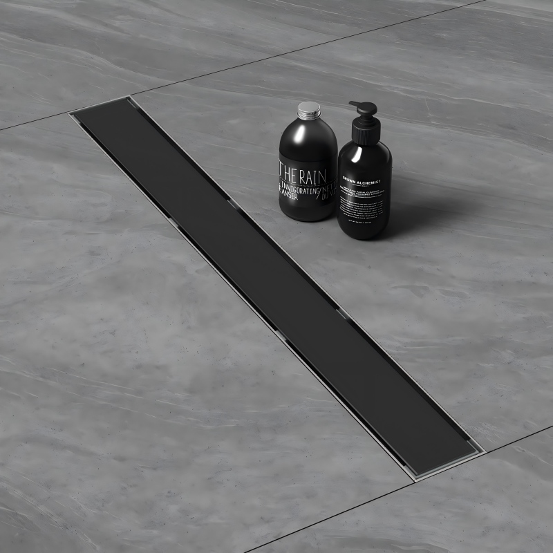 Glass drain stainless steel linear floor drain for modern bathroom flooring