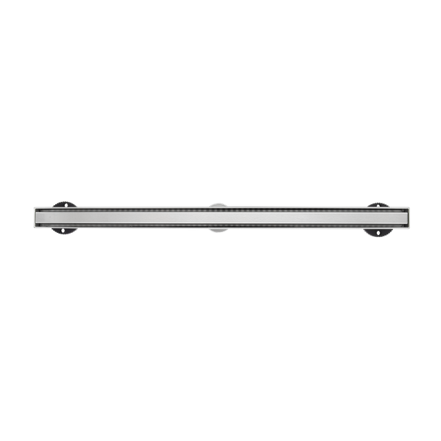 Slim channel drain with height adjustable feet for modern bathroom drains