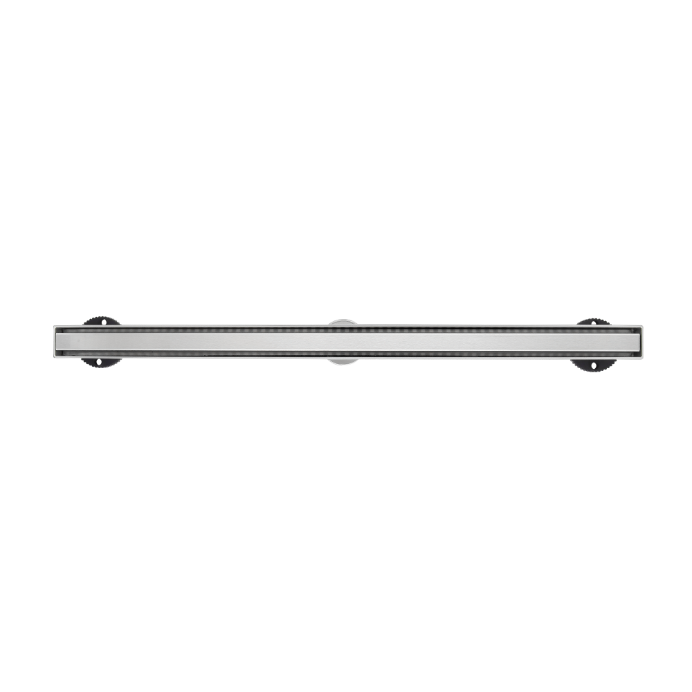 Slim channel drain top surface design for modern bathroom drains