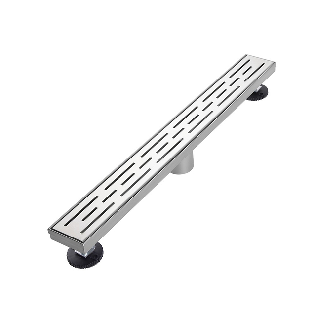 Linear shower drain adjustable installation system for modern bathrooms