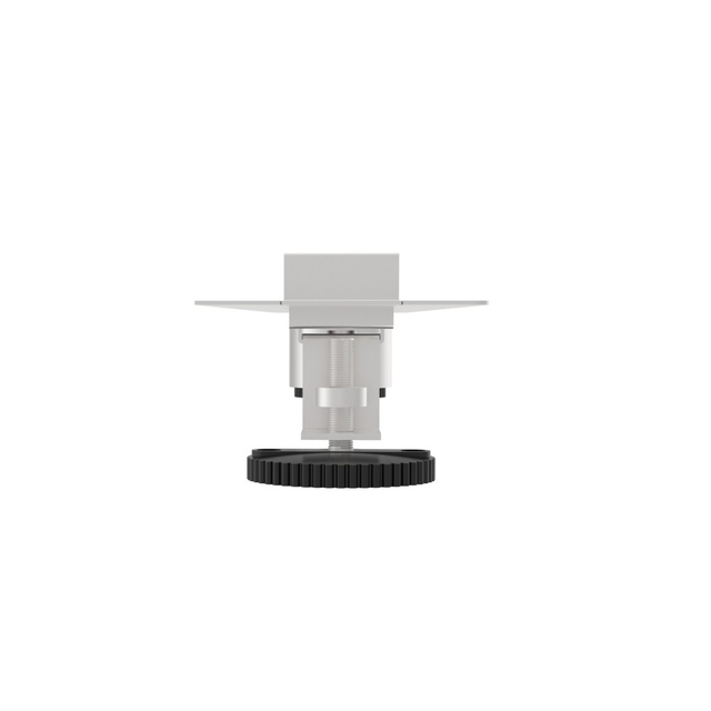 Vertical outlet linear drain bottom connection for concrete flooring
