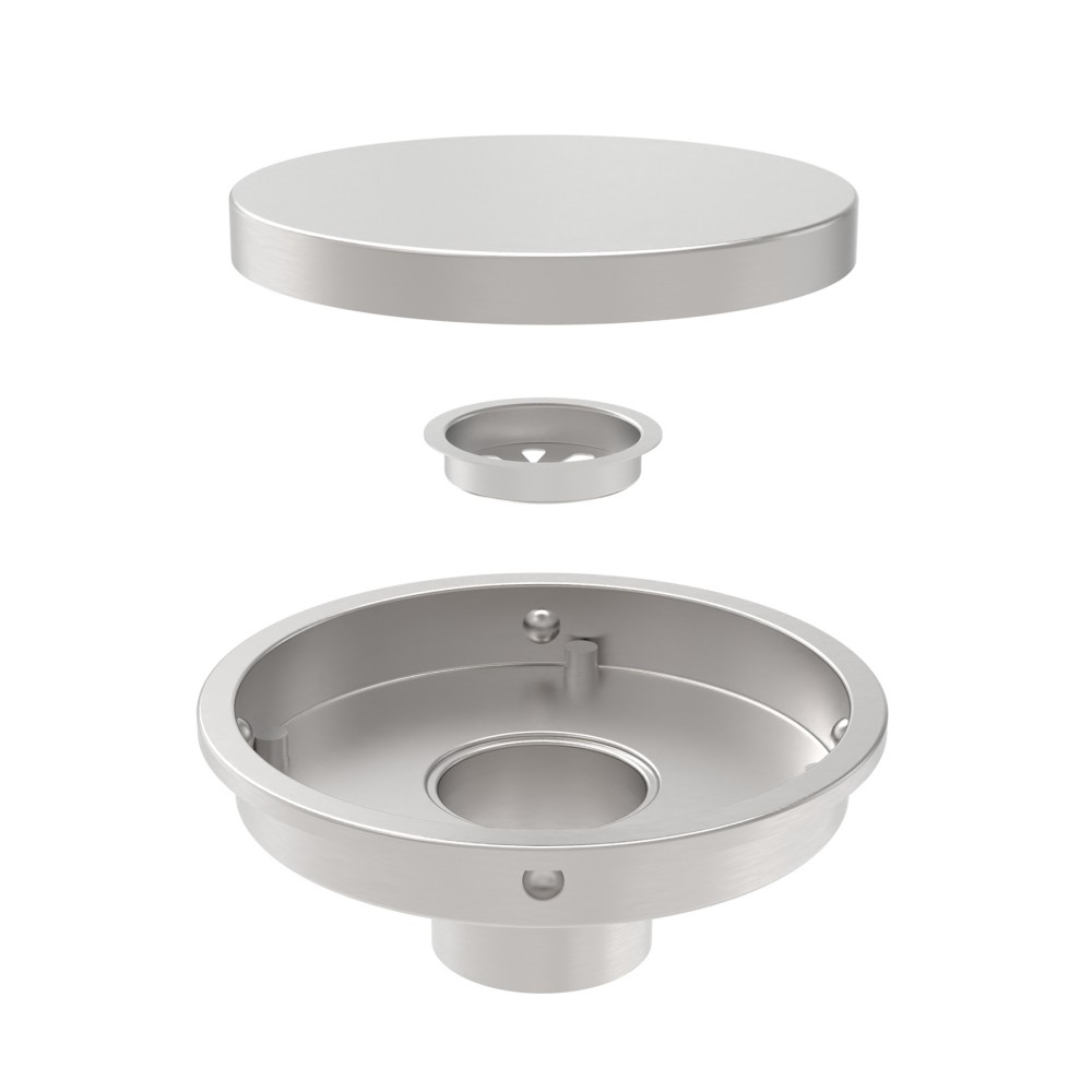 Round shower drain with adjustable installation height for renovation projects