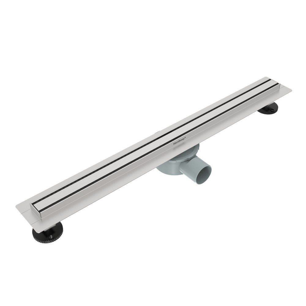 adjustable linear shower drain slim channel drain kit in stainless steel with rotatable siphon