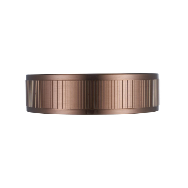 Countertop round basin stainless steel basin sink side profile with vertical texture body