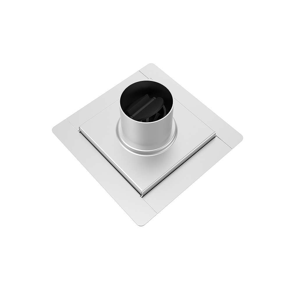 Square floor drain anti odor system with vertical 2 inch outlet