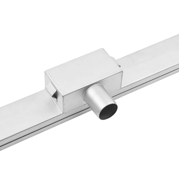 Low profile shower drain siphon box and connection detail