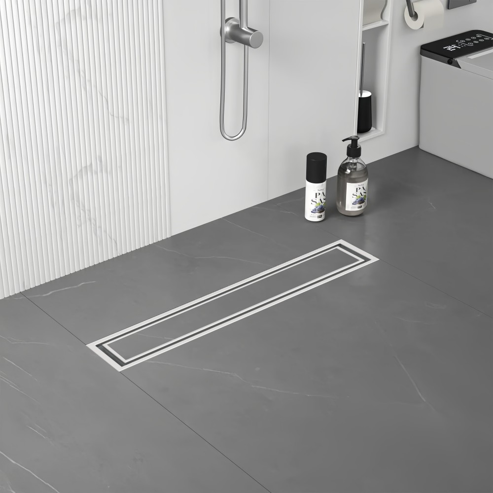 Shower drain plastic floor application