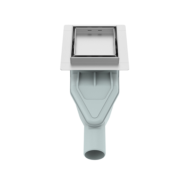 Square shower floor drain rear structure with 40mm horizontal outlet