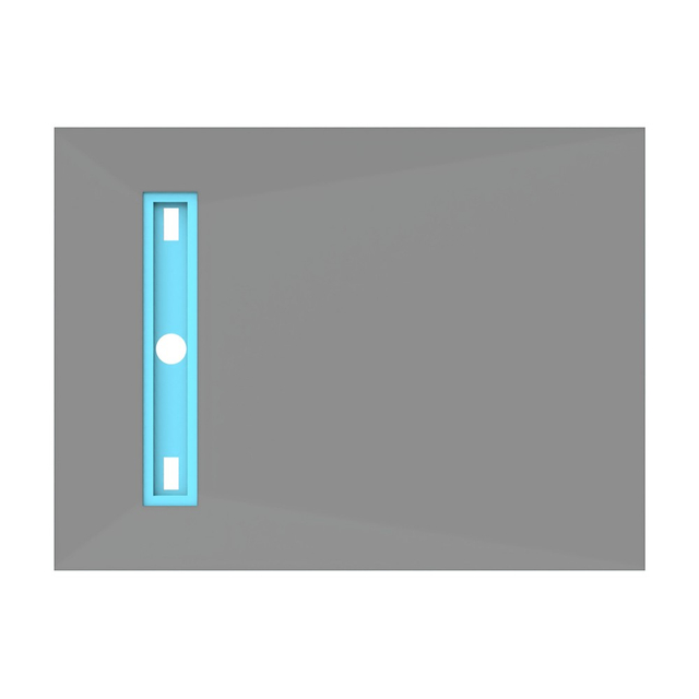 Tile-ready shower tray board with pre-cut drain opening position
