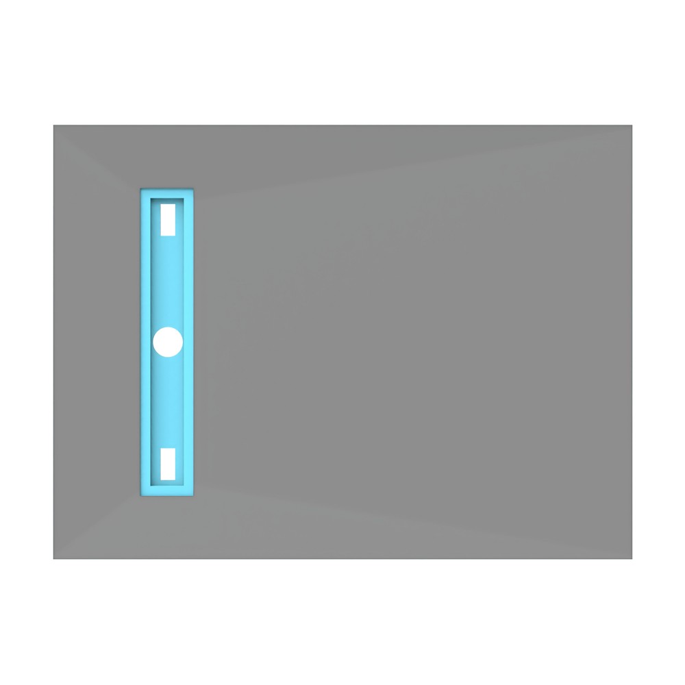 Tile-ready shower tray board with pre-cut drain opening position