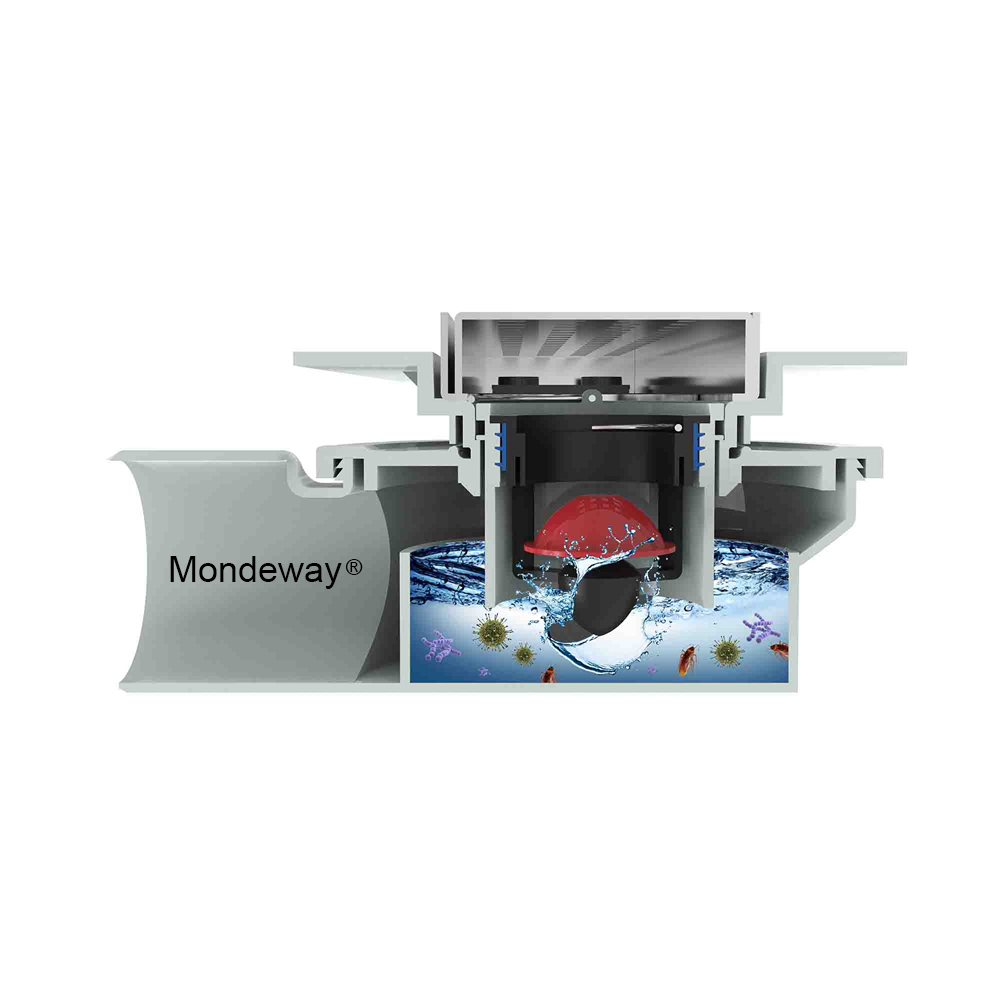 Plastic shower drain magnetic dry and wet siphon anti odor structure