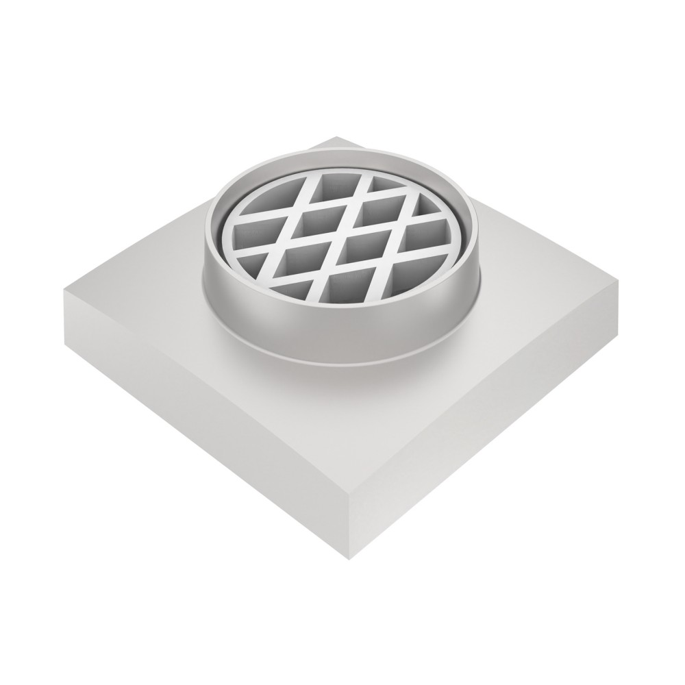 top section of brass square floor drain featuring insect-proof filter