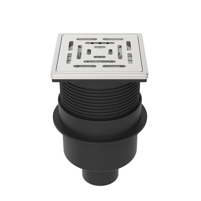 Stainless steel grate adjustable square floor drain top design