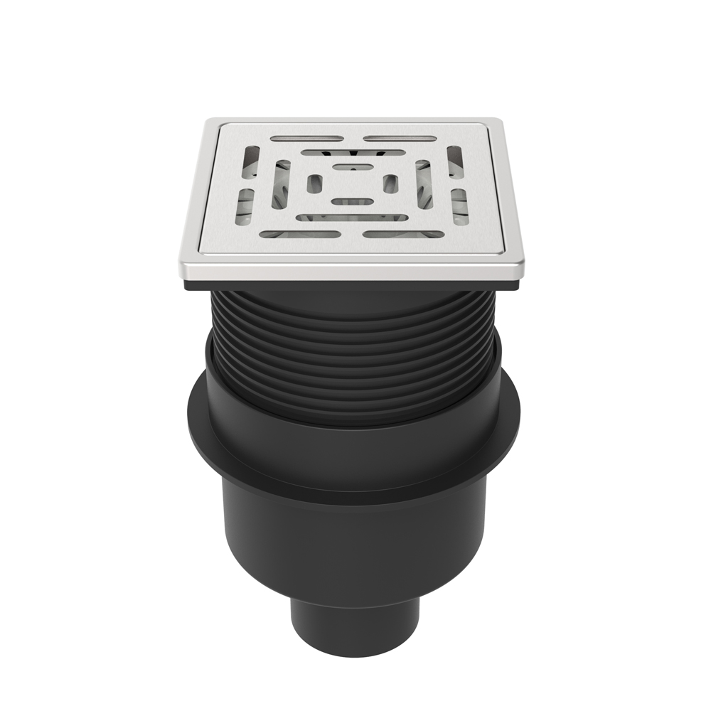Stainless steel grate adjustable square floor drain top design