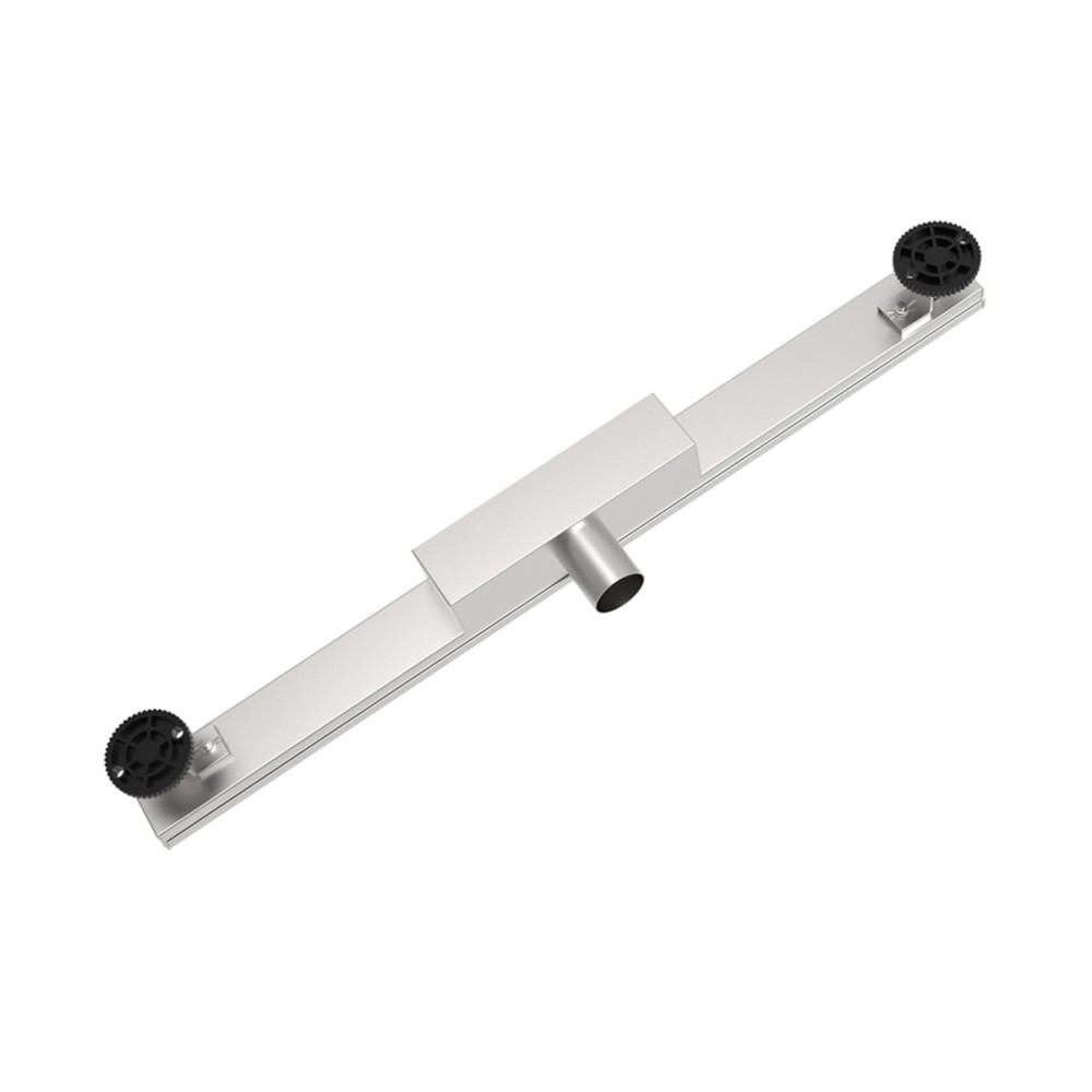 Bottom construction of linear shower drain kit with horizontal outlet