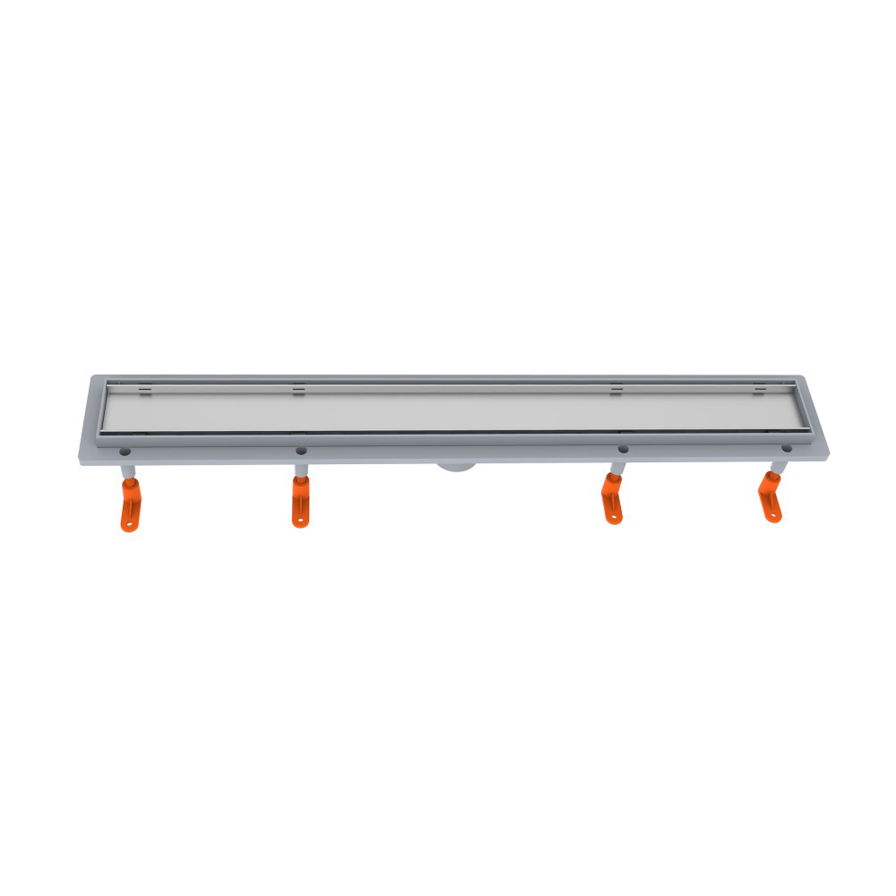 Invisible shower drain bathroom linear drain front structure with adjustable supports