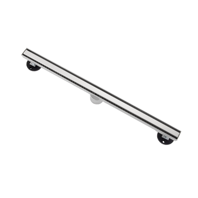 Slim channel drain brushed stainless finish for modern bathroom drains