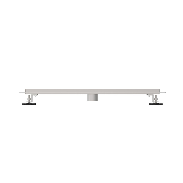 Stainless steel floor drain side profile showing low installation depth