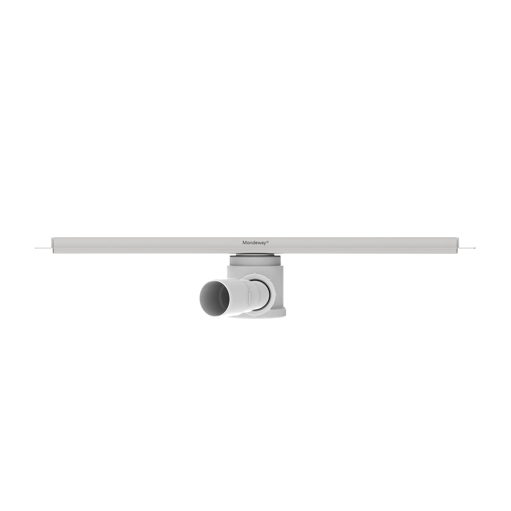 Side alignment of low profile linear shower drain stainless steel for renovation projects