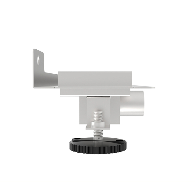 Detail of wall flange and height adjustment mechanism for secure installation