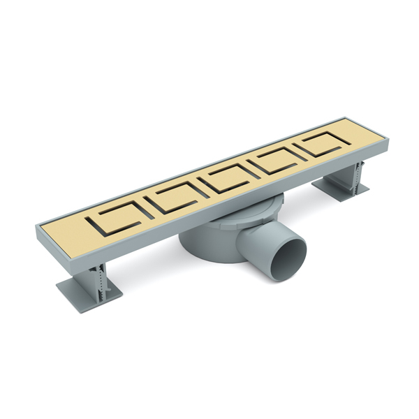 Champagne gold 2 inch shower drain kit with horizontal outlet for renovation