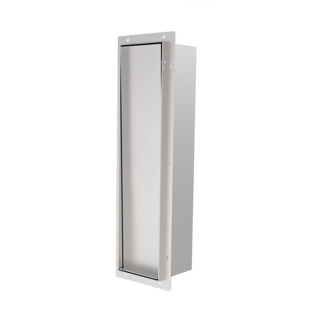 toilet waste bin with recessed stainless steel closed front panel