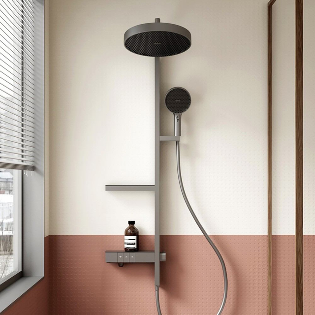 Rainfall shower head of 3 outlet thermostatic shower column SF1080-S