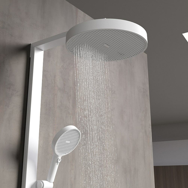 Round LED rainfall shower head with soft water flow effect