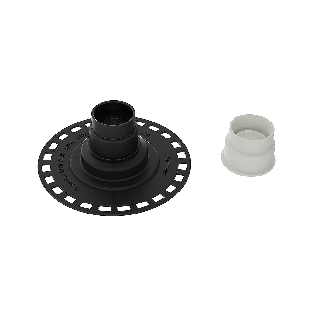 Rear structure of ABS shower drain flange kit for bathroom installations