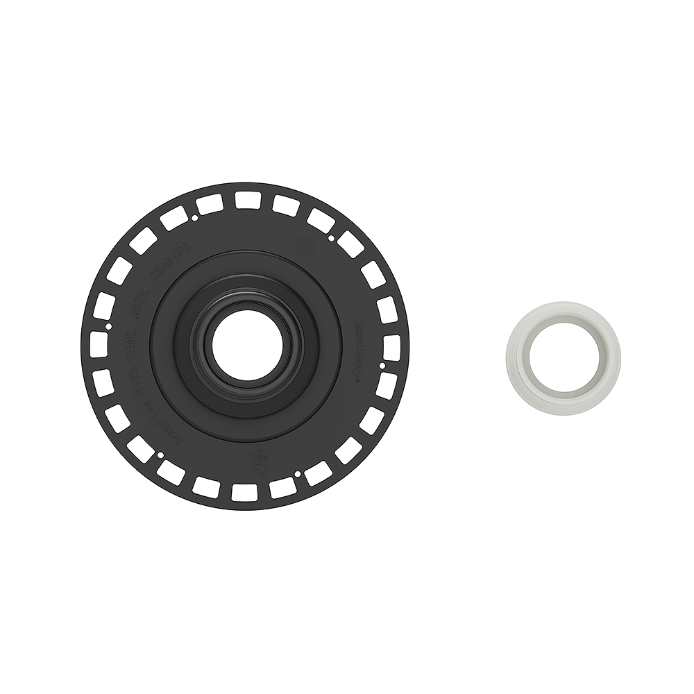 Bottom connector of ABS shower drain base for bathroom vertical outlet