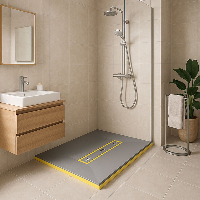Prefabricated XPS shower tray board with full drainage system