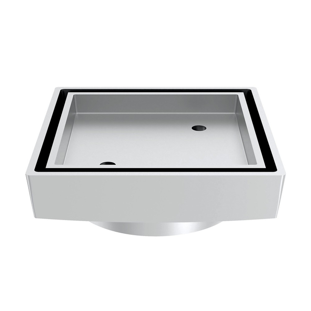 side structure of square brass floor drain for low profile shower drains