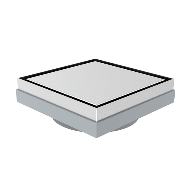 Square floor drain with vertical drain shower without flange stainless steel top surface