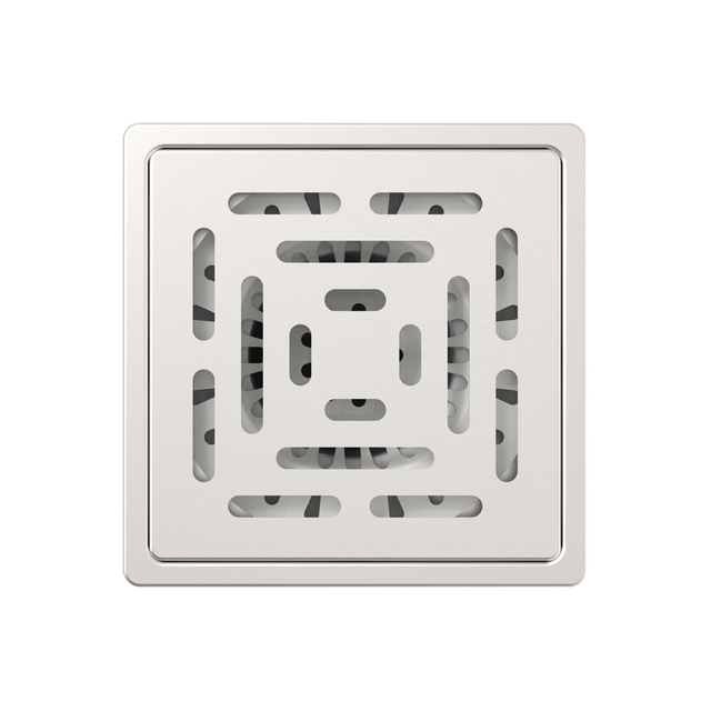 Square drain stainless steel grate with linear slot pattern
