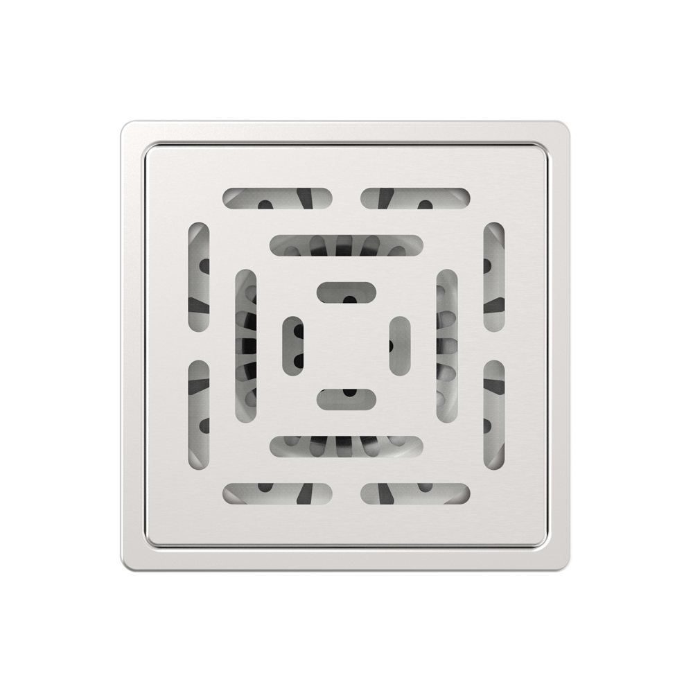 Square drain stainless steel grate with linear slot pattern