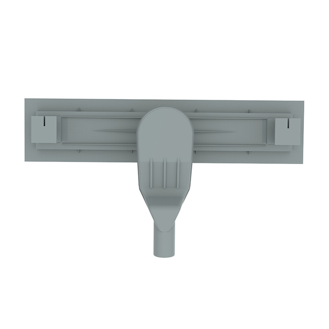 Bottom view of the linear shower drain ABS base and adjustable support system