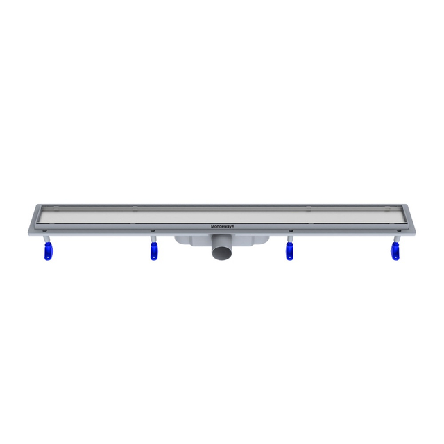 Scarico doccia inox scarico bagno lineare lato frontale con supporto base in ABS