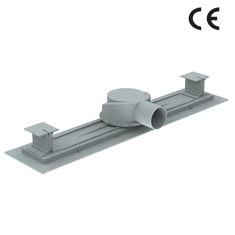 Bathroom shower drain horizontal outlet connection with siphon drains