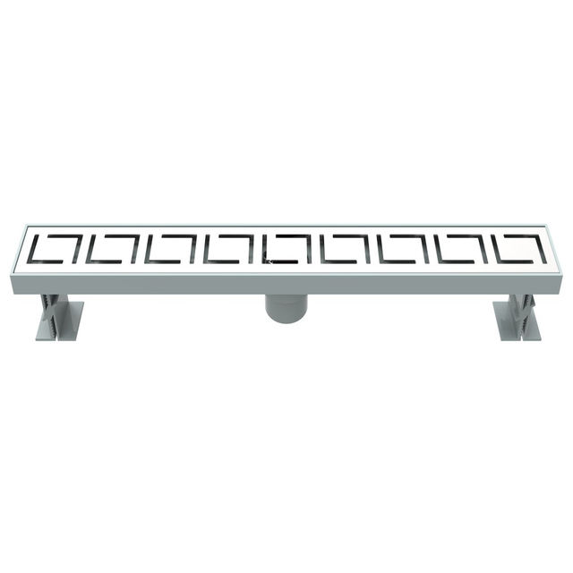Stainless steel channel drain with adjustable support feet