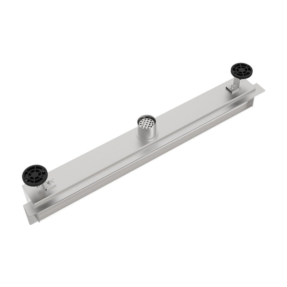 Shower wall drain stainless steel back channel structure