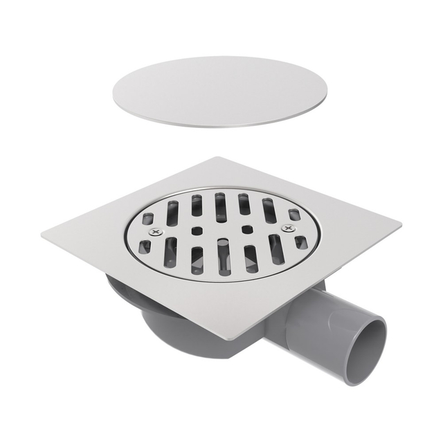 Removable stainless steel grate shower drain for tile floor cleaning