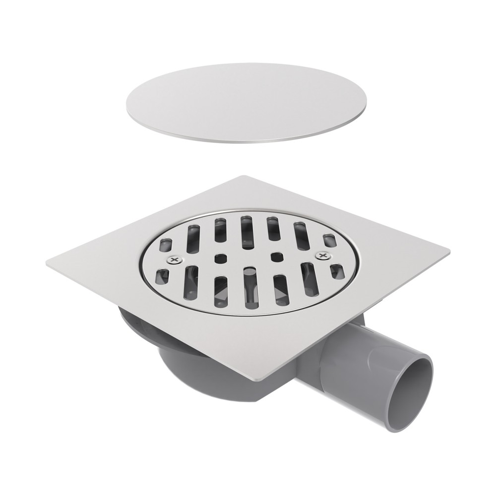 Removable stainless steel grate shower drain for tile floor cleaning