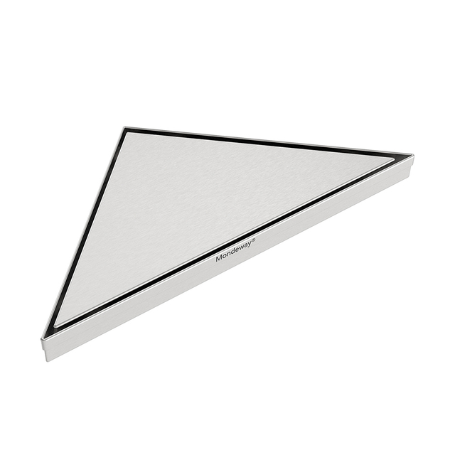 Triangular shower drain stainless steel top grate panel for bathroom floor