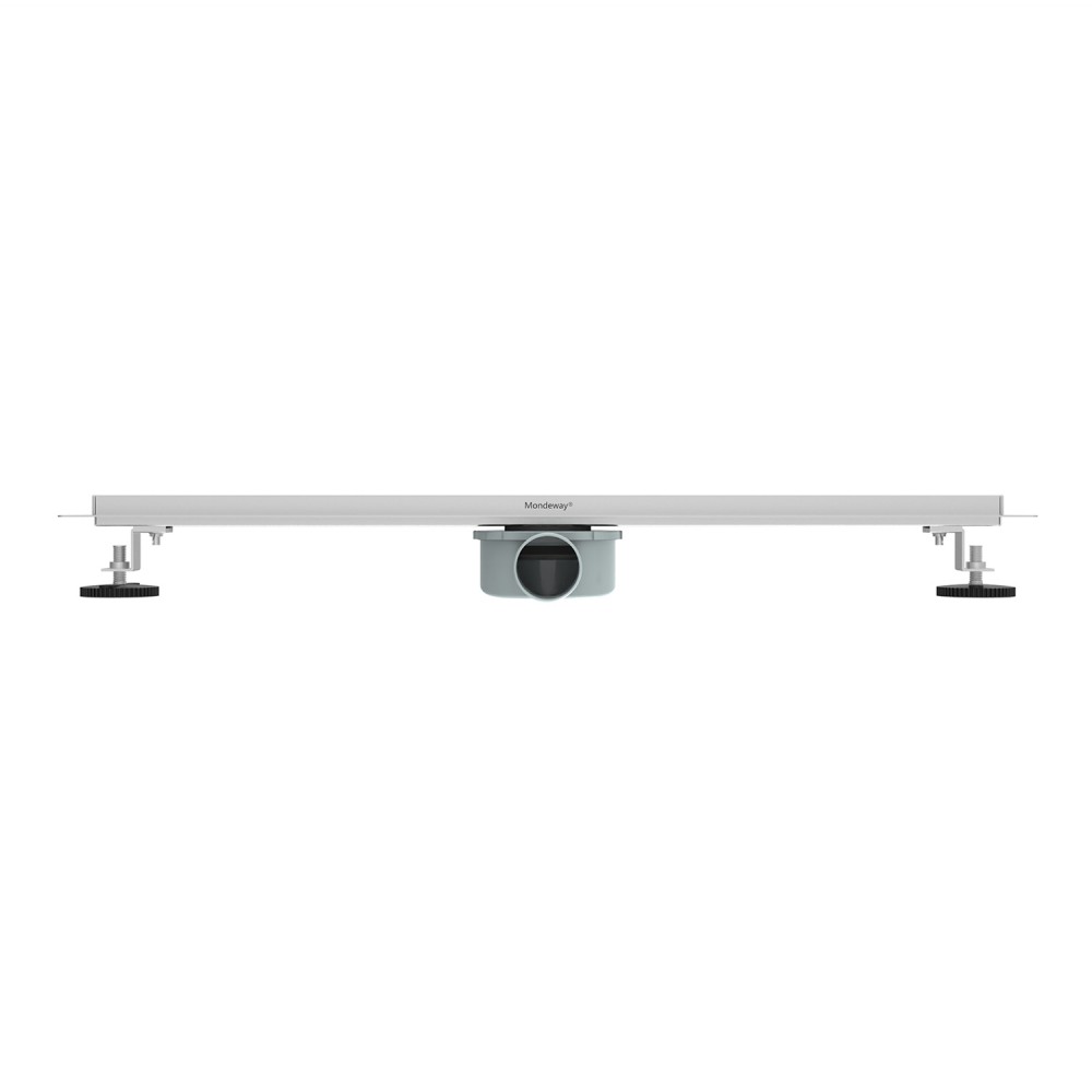 adjustable linear shower drain slim channel side profile showing slim depth design