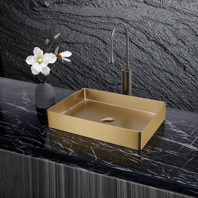 Vessel basin sink bathroom basin rectangular marble countertop