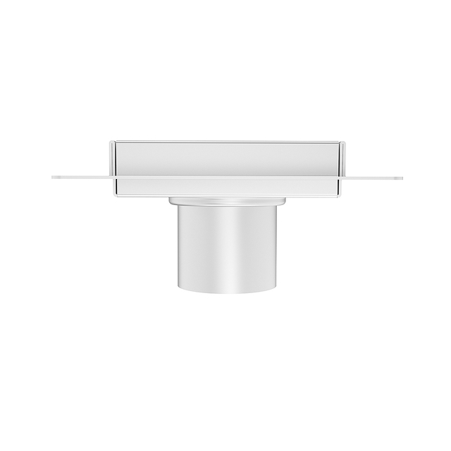 Square stainless steel drain side profile with vertical outlet