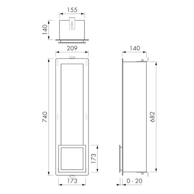 recessed toilet paper holder with storage size layout for wall integration