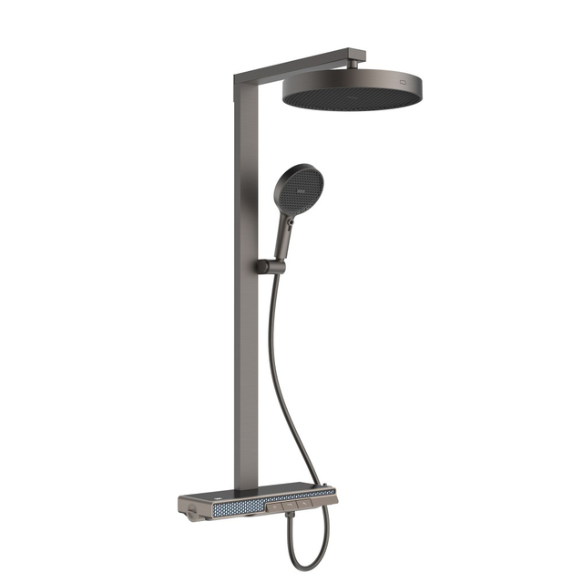 Piano key 3 way shower set in matte black full view