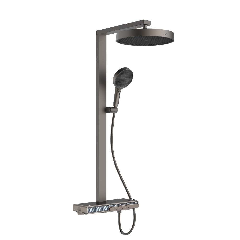 Gunmetal piano key 3 way shower system with overhead rainfall